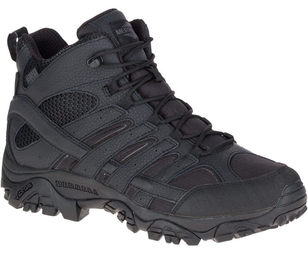 Kozaki Merrell Damskie Czarne - Moab 2 Mid Tactical Waterproof - 930218-OLJ